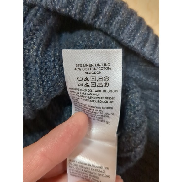 Lucky Brand Linen Blend Cardigan Sweater Shawl Collar Button Blue Size XL Men's - Picture 10 of 11